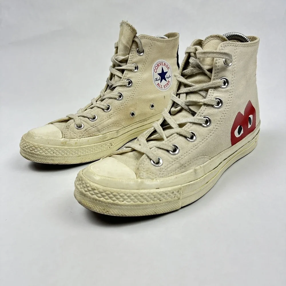 Converse CDG Play Chuck 70‎ High Top Sneakers Mens 6 Womens 8 Off White Heart